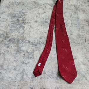 Red Patterned Men's Silk Tie